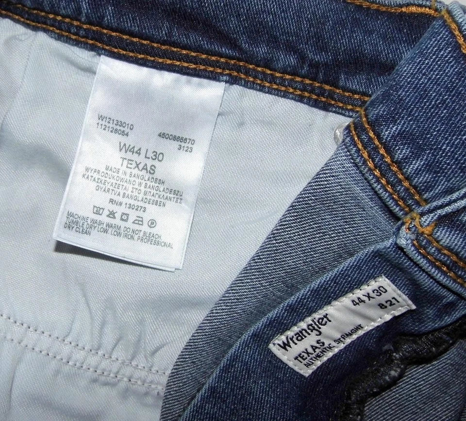 WRANGLER NEW Texas Stretch Jeans Stonewashed Blue Denim