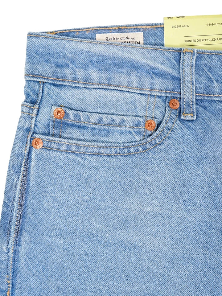 LEVIS 502 STRETCH DENIM JEANS BOTTOM TROUSER LIGHT BLUE NEW