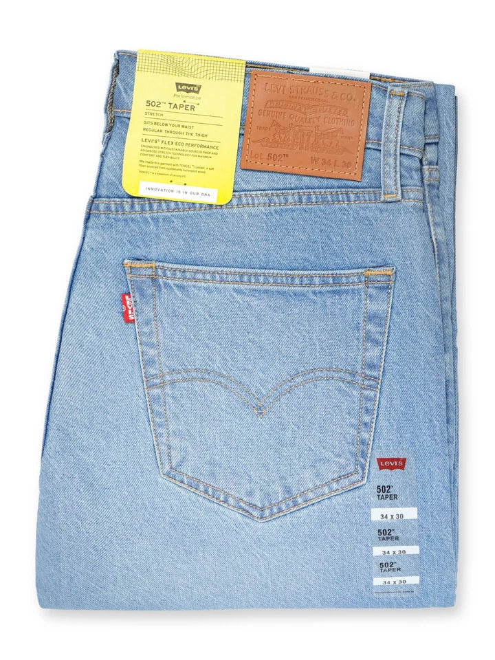 LEVIS 502 STRETCH DENIM JEANS BOTTOM TROUSER LIGHT BLUE NEW