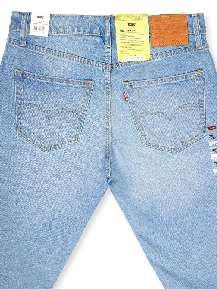 LEVIS 502 STRETCH DENIM JEANS BOTTOM TROUSER LIGHT BLUE NEW
